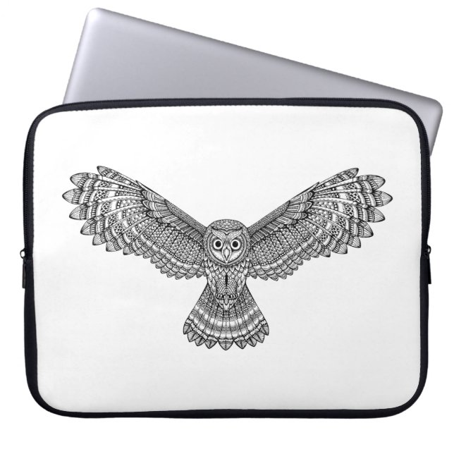 Flying Owl Zendoodle Laptop Sleeve (Voorkant)