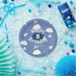 flying paper airplanes boy or girl birthday papieren bordje