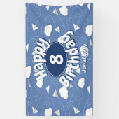 flying paper airplanes childs birthday spandoek (Verticaal)