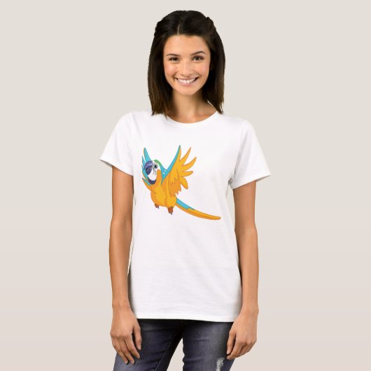 Flying Parrot T-Shirt (Voorkant volledig)