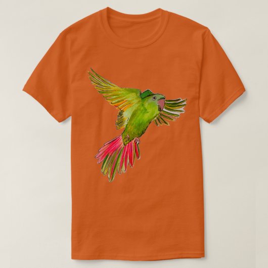 Flying Parrot Watercolor Painting T-shirt (Design voorkant)