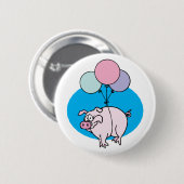 Flying Party Pig Ronde Button 5,7 Cm (Voorkant /achterkant)