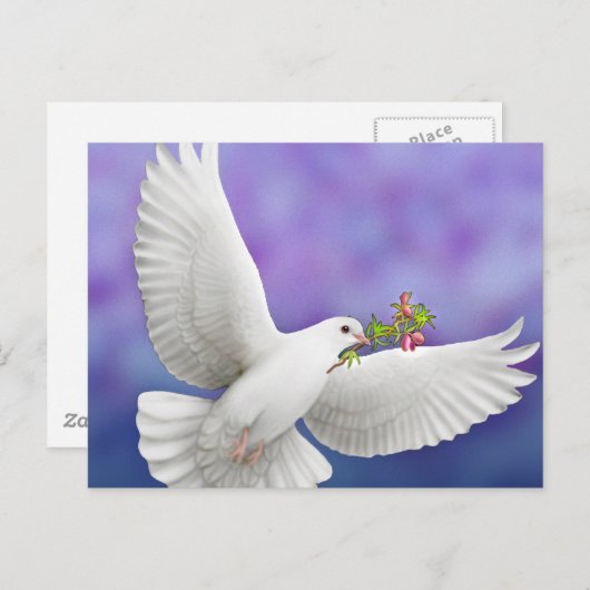 Flying Peace Dove Card Briefkaart (Voorkant / Achterkant)