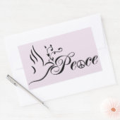 Flying Peace Dove Olive Branch Blue Background Rechthoekige Sticker (Envelop)