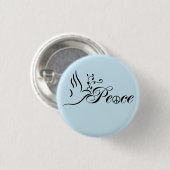 Flying Peace Dove Olive Branch Blue Background Ronde Button 3,2 Cm (Voorkant /achterkant)