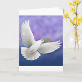 Flying Peace Dove Wenskaart Kaart (Gele Bloem)