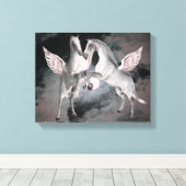 Flying Pegasus Fantasy Horse Art Canvas Afdruk (Insitu (Houten vloer))