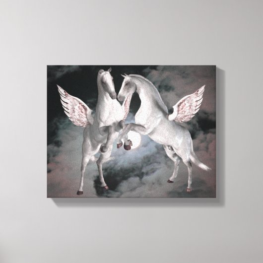 Flying Pegasus Fantasy Horse Art Canvas Afdruk (Voorkant)