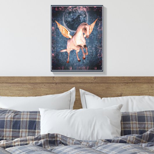 Flying Pegasus Horse Fantasy Art Canvas Afdruk (Insitu (Slaapkamer))