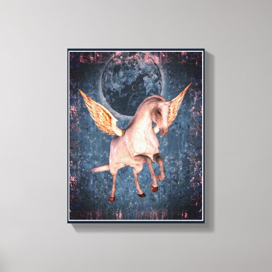Flying Pegasus Horse Fantasy Art Canvas Afdruk (Voorkant)