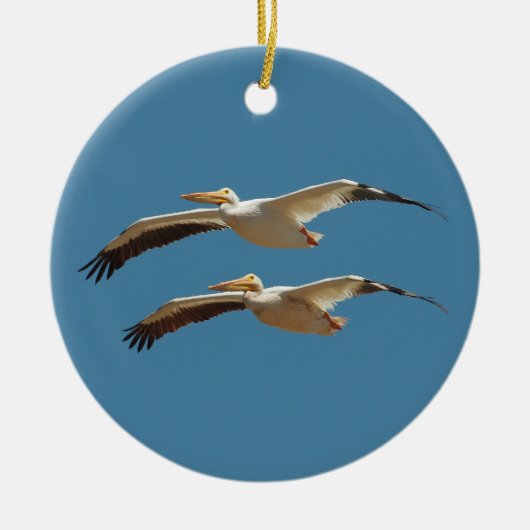 Flying Pelican 2 Keramisch Ornament (Voorkant)