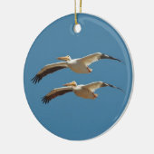 Flying Pelican 2 Keramisch Ornament (Links)
