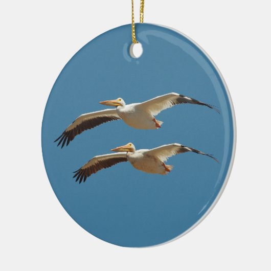 Flying Pelican 2 Keramisch Ornament (Links)