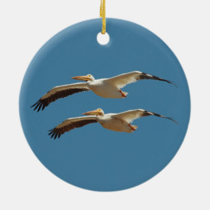 Flying Pelican 2 Keramisch Ornament