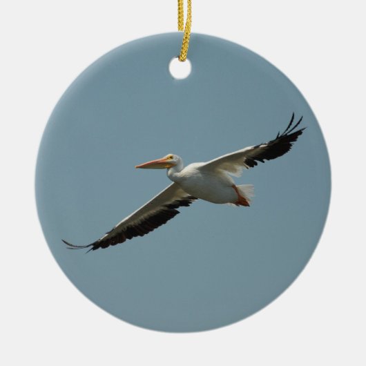 Flying Pelican 8 Keramisch Ornament (Voorkant)