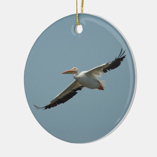 Flying Pelican 8 Keramisch Ornament (Links)