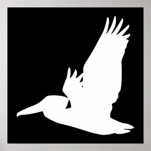 Flying Pelican Poster