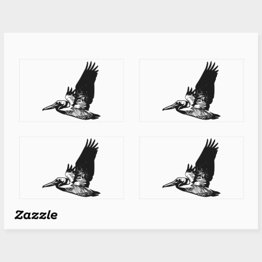 Flying Pelican Rechthoekige Sticker (Vel)