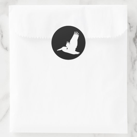 Flying Pelican Ronde Sticker (Tas)