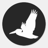 Flying Pelican Ronde Sticker (Voorkant)