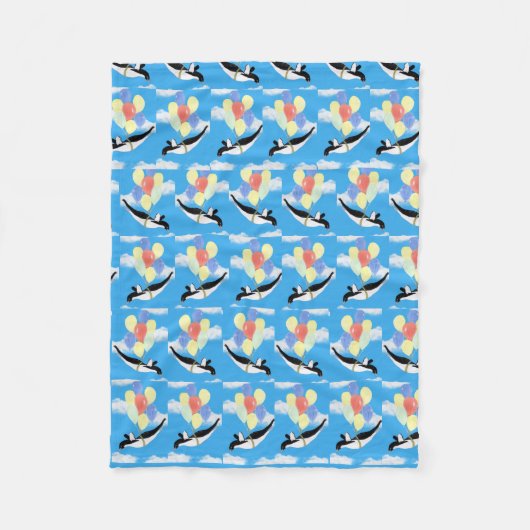 Flying Penguin Teddy Bear  Fleece Deken (Voorkant)