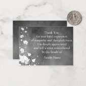 Flying Petal na begrafenis Dank u kaarten Notitiekaartje (Voorkant / Achterkant in situ)