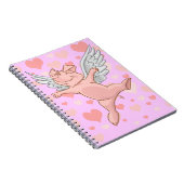 Flying Pig and Pink Hearts Notepad Notitieboek (Rechterzijde)