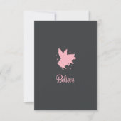 Flying Pig Believe Flat Note Card Notitiekaartje (Voorkant)