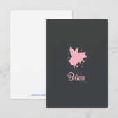 Flying Pig Believe Flat Note Card Notitiekaartje (Voorkant / Achterkant)