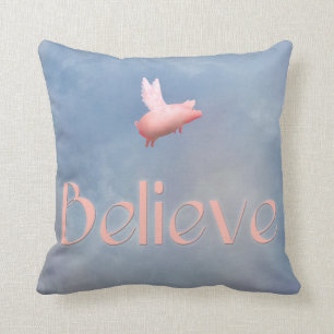 Flying Pig-Believe Kussen