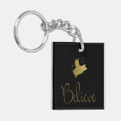Flying Pig-Believe Sleutelhanger (Voorkant Links)