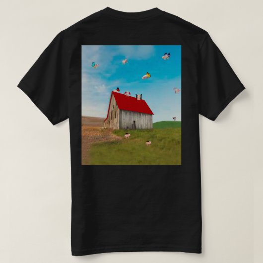 Flying Pig Boerderij Basic T-shirt (Design achterkant)