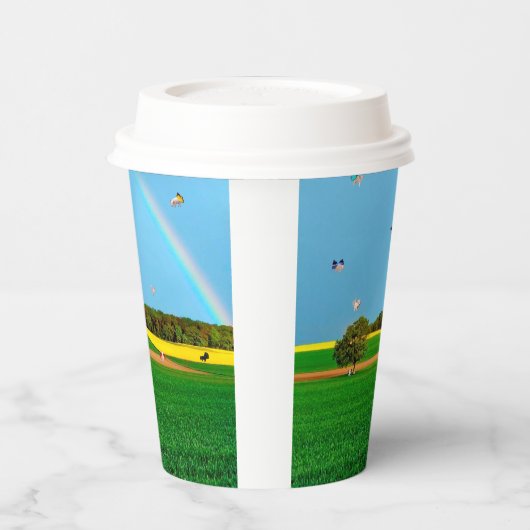 Flying Pig Boerderij Paper Cup Papieren Bekers (Links)