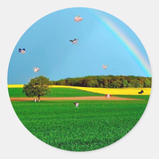 Flying Pig Boerderij Sticker (Voorkant)