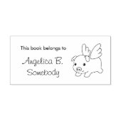 Flying Pig Bookplaat Rubberstempel (Afrduk)