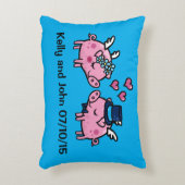 Flying Pig bruiloft memento Decoratief Kussen (Voorkant(Verticaal))
