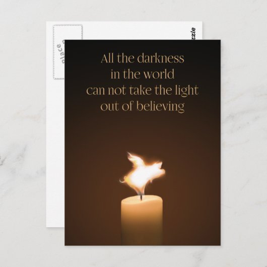 Flying Pig Candle Flame Briefkaart (Voorkant / Achterkant)