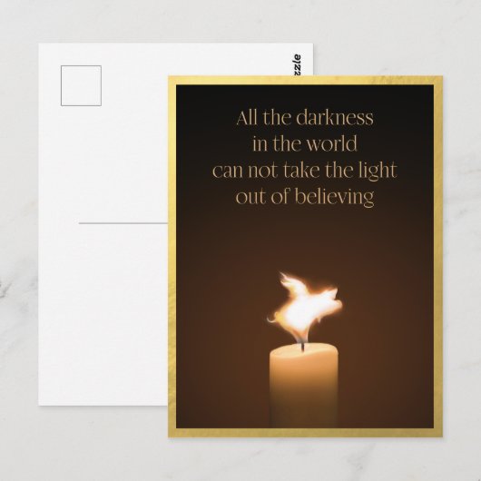 Flying Pig Candle Flame Briefkaart (Voorkant / Achterkant)