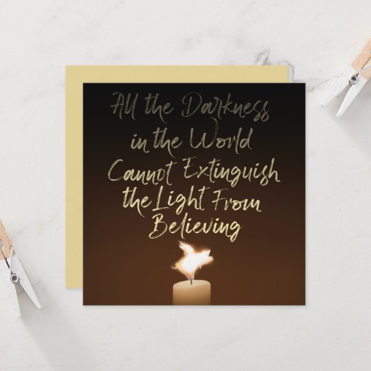 Flying Pig Candle Flame Kaart (Voorkant / Achterkant in situ)