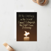 Flying Pig Candle Flame Notitiekaartje (Voorkant / Achterkant in situ)