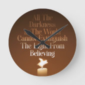 Flying Pig Candle Flame Ronde Klok (Voorkant)