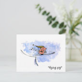 Flying Pig - Cool Ski Jumping Pig Athlete Briefkaart (Staand voorkant)