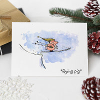 Flying Pig - Cool Ski Jumping Pig Athlete
