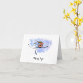 "Flying Pig" Cool Ski Jumping Pig | Enkel voor bon Kaart (Gele Bloem)