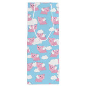 Flying Pig Cute 1st Birthday Gift Bag Wijn Cadeautas (Achterkant)