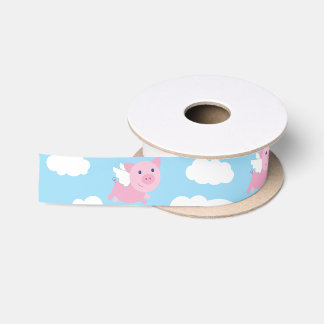 Flying Pig Cute Animal Ribbon Satijnen Lint