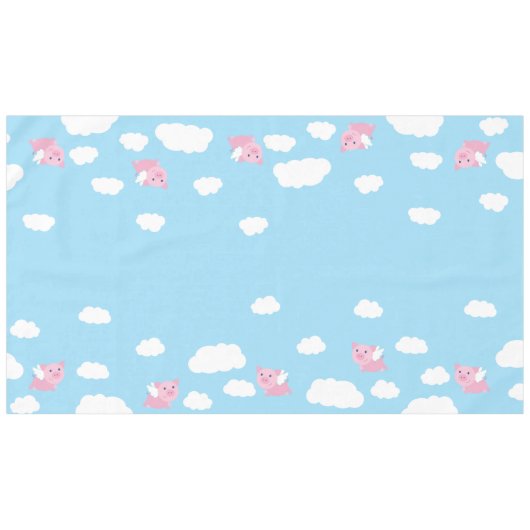 Flying Pig Cute First Birthday Table Cloth Tafelkleed (Voorkant (Horizontaal))