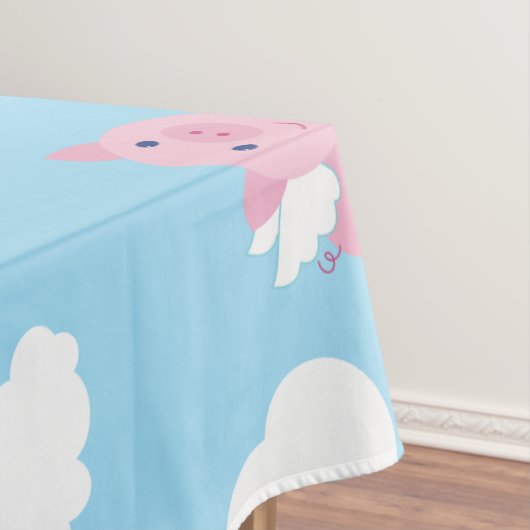Flying Pig Cute First Birthday Table Cloth Tafelkleed (Voorbeeld)