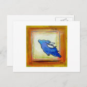 Flying pig cute fun modern folk art origineel briefkaart (Voorkant / Achterkant)