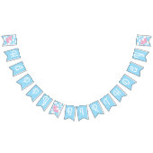 Flying Pig Cute Happy Birthday Bunting Banner (Alle)